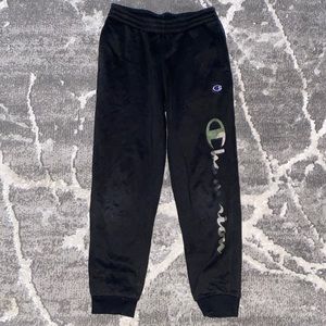 Black Camo Writing Champion Pants (Size Medium Kids)